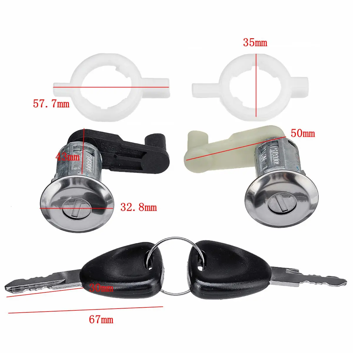 Cilindro de cerradura OE 7701468981 Renault Megane/Scenic con llaves - imagen 2