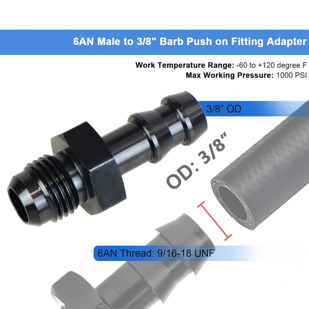 Conector rápido línea combustible AN6 – 3/8″ macho a 5/16″ hembra - imagen 4