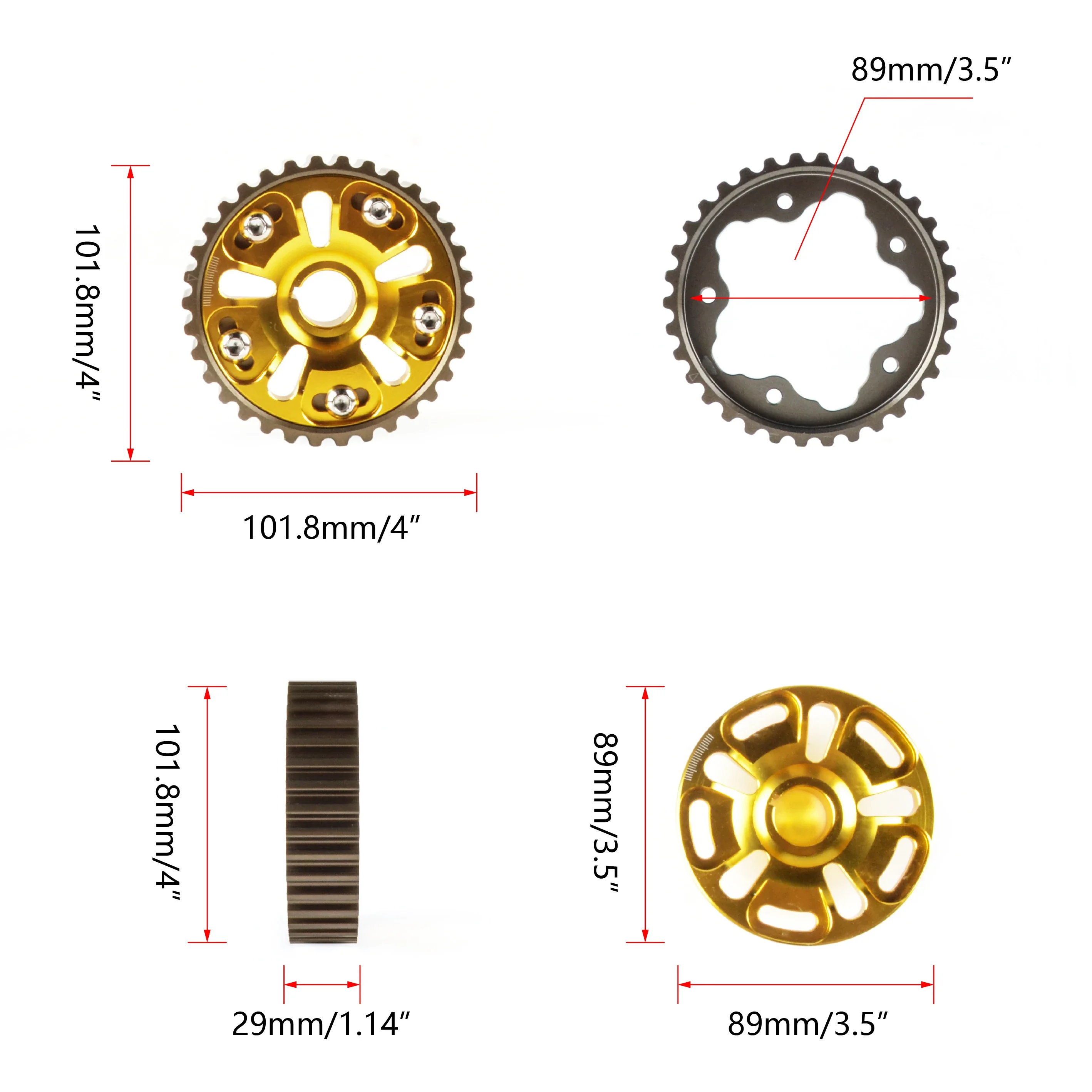 Polea árbol de levas Serie B para Honda Civic B16A B18C B18C5 (90-01) - imagen 2
