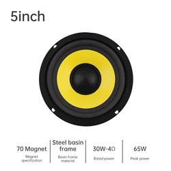 Altavoz graves 5'' estéreo para coche – sonido potente y amplio