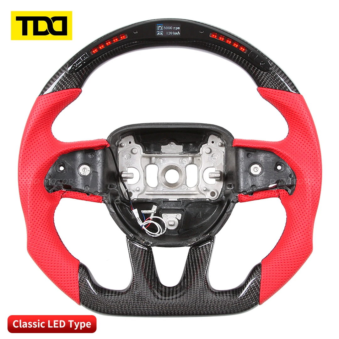 Volante LED Smart Galaxy Pro personalizado de fibra de carbono TDD para Dodge Charger Challenger