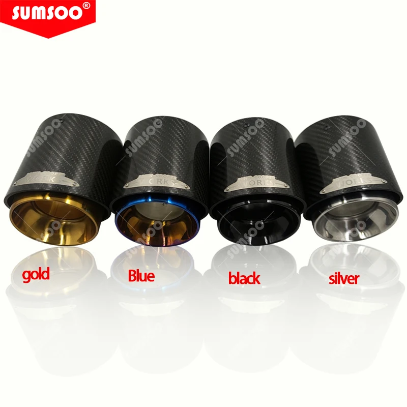 SUMSOO Punta de escape de carbono negro para MINI Cooper R55-R61