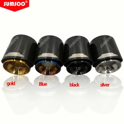 SUMSOO Punta de escape de carbono negro para MINI Cooper R55-R61