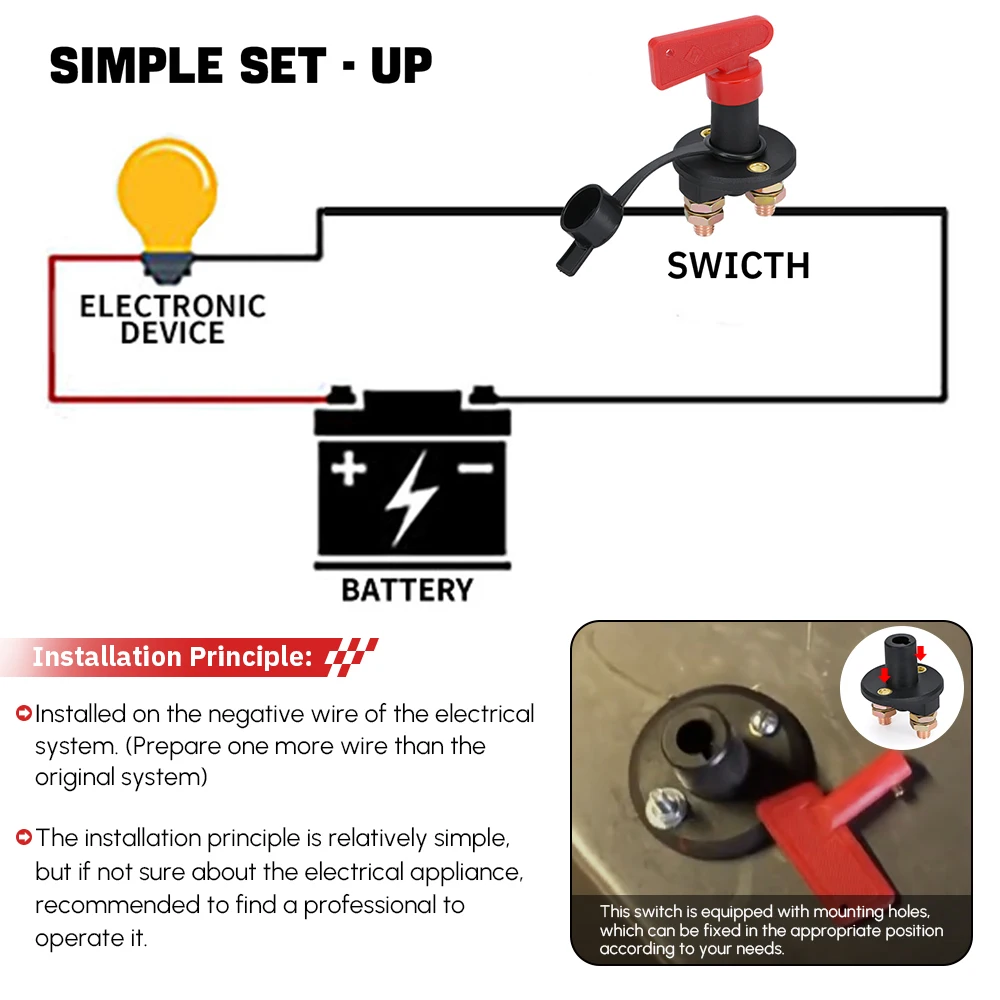 Llave de corte de batería para camión y aplicaciones de 12–60 V CC