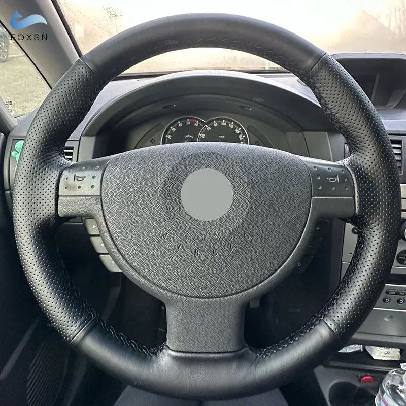Funda trenzada de cuero negro para volante Opel Corsa C y Combo C
