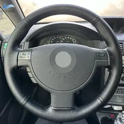 Funda trenzada de cuero negro para volante Opel Corsa C y Combo C