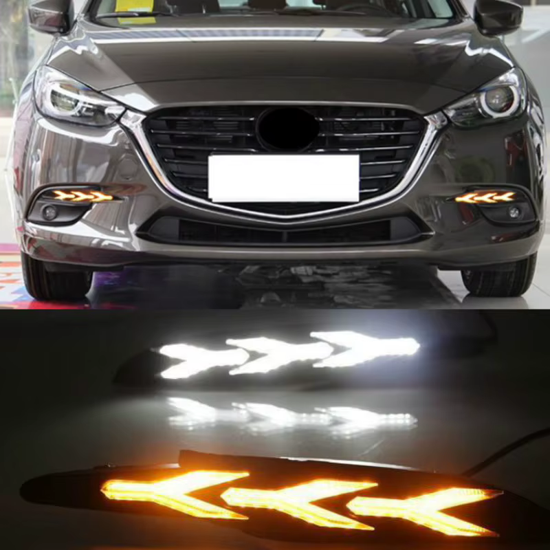 Luces LED Diurnas Amarillas DRL para Mazda 3 Axela 2017-2018 - imagen 2