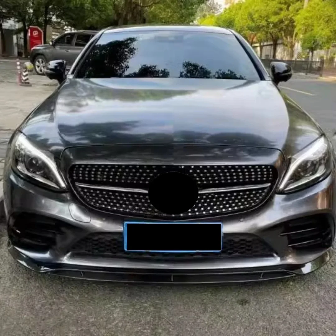 Labio delantero de fibra de carbono para mercedes-benz Clase C C260 C300 W205 2019-2021, pala frontal envolvente pequeña modificada, accesorios para coche - imagen 2