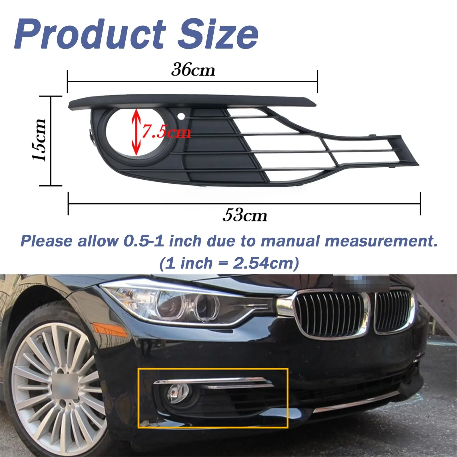 Rejilla antiniebla inferior BMW Serie 3 F30 2012-2015 - imagen 3