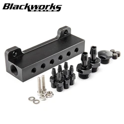 Colector de admisión turbo 6 puertos 1/8 NPT negro universal