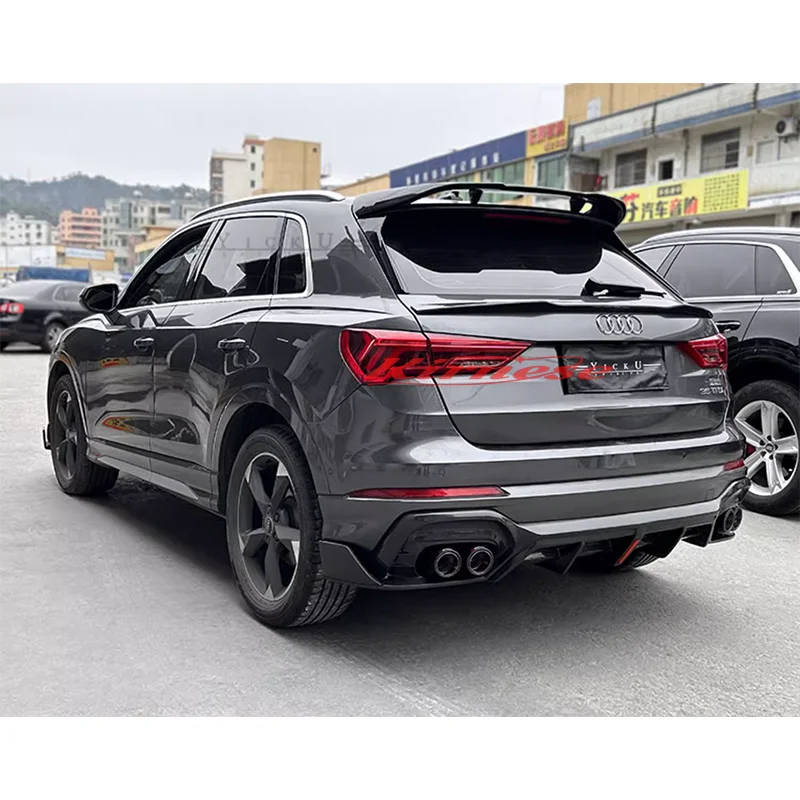Alerón deportivo Audi Q3 fibra de carbono negro brillante trasero - imagen 3
