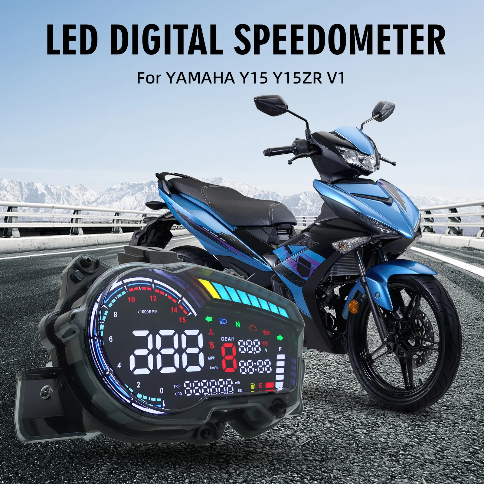 Para YAMAHA Y15 Y15V1 Y15Z Y15ZR YSUK tablero de motocicleta velocímetro tacómetro odómetro temperatura del agua señal de giro de voltaje de combustible - imagen 3