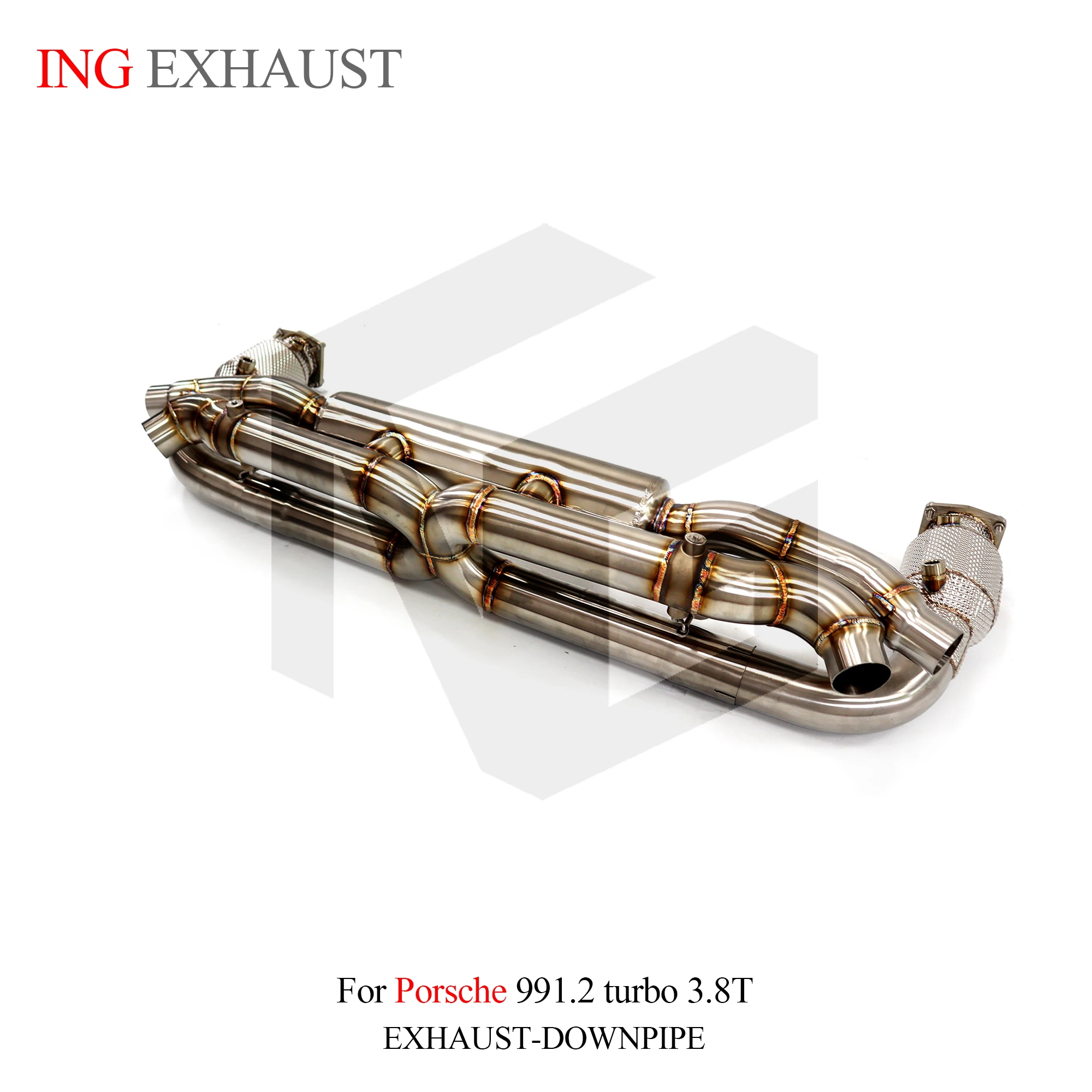 ING-Catback completo de escape de acero inoxidable 304 para Porsche 911 991,2 Turbo 3,8 T, sistema de silenciador de rendimiento de bajante de válvula eléctrica - imagen 3