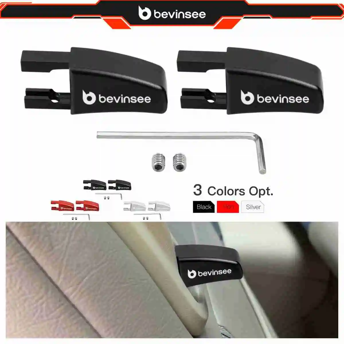 BEVINSEE 5R3Z-6362762-AAC, mando de liberación de asiento Ford Mustang