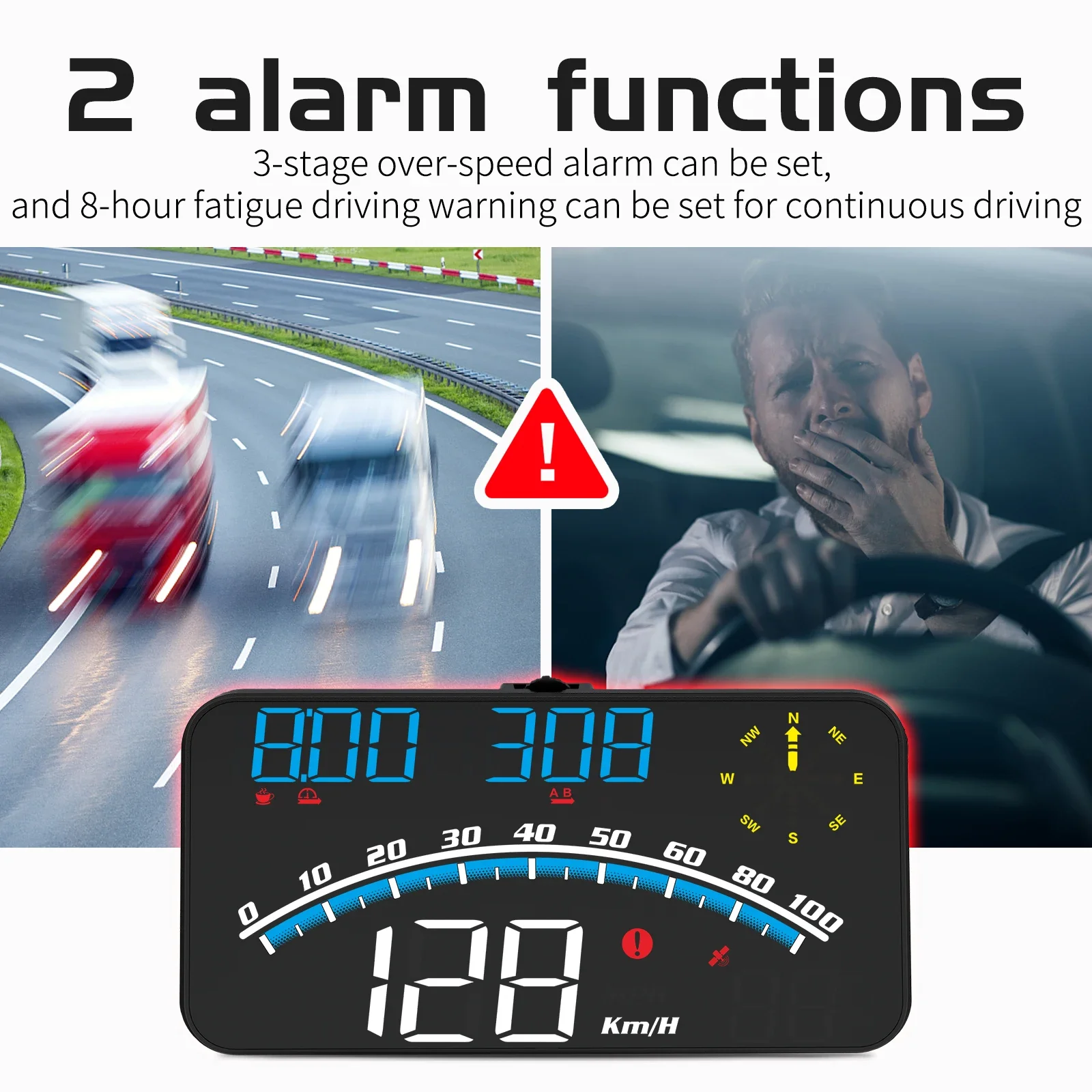 Velocímetro GPS G10 con pantalla HUD para coche y alarma de velocidad - imagen 3