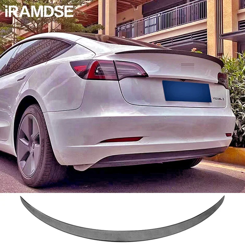 Alerón tipo Y con acabado carbono para Tesla Model 3 2017-2022