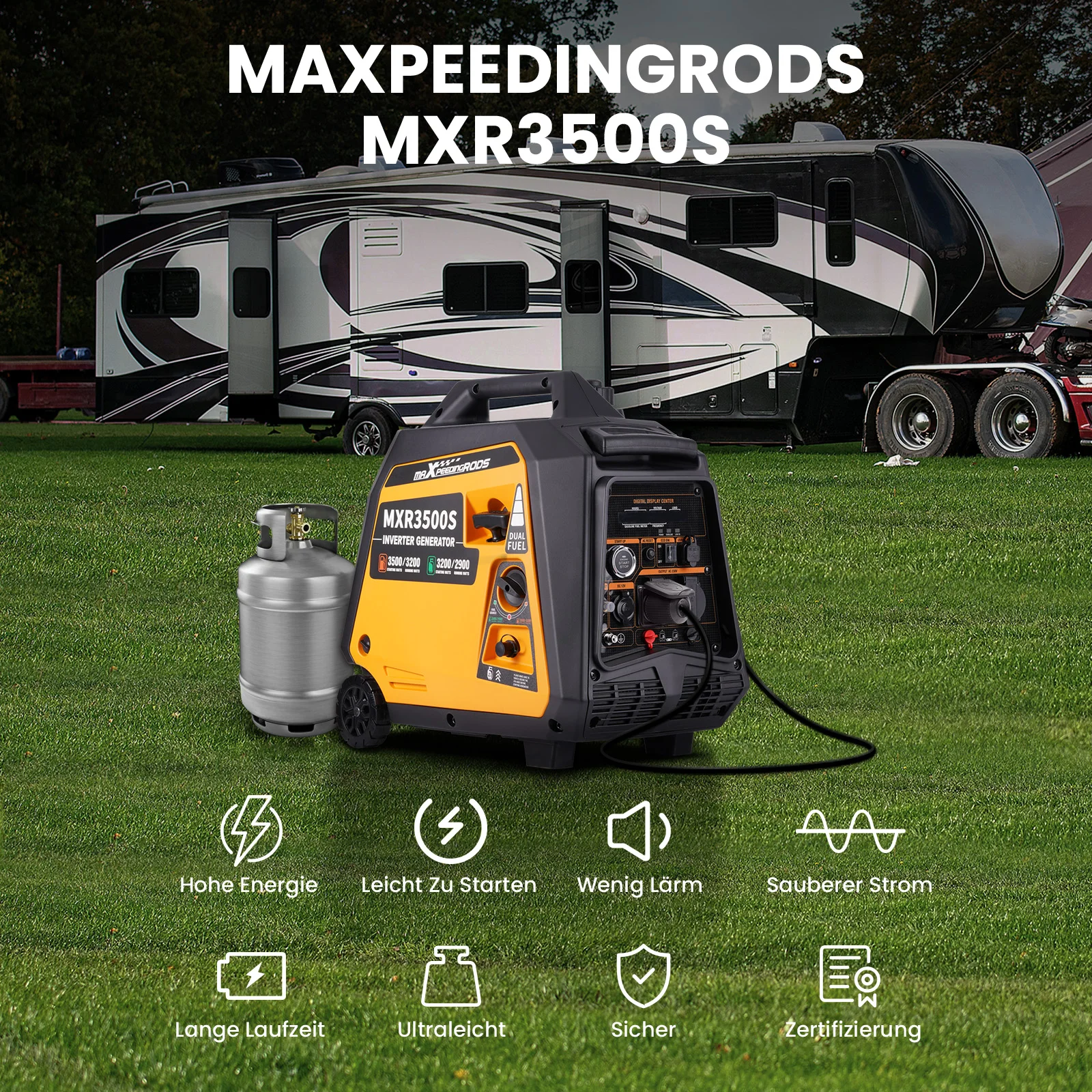 MAXPEEDINGRODS Generador inversor gasolina y GLP para autocaravana - imagen 2