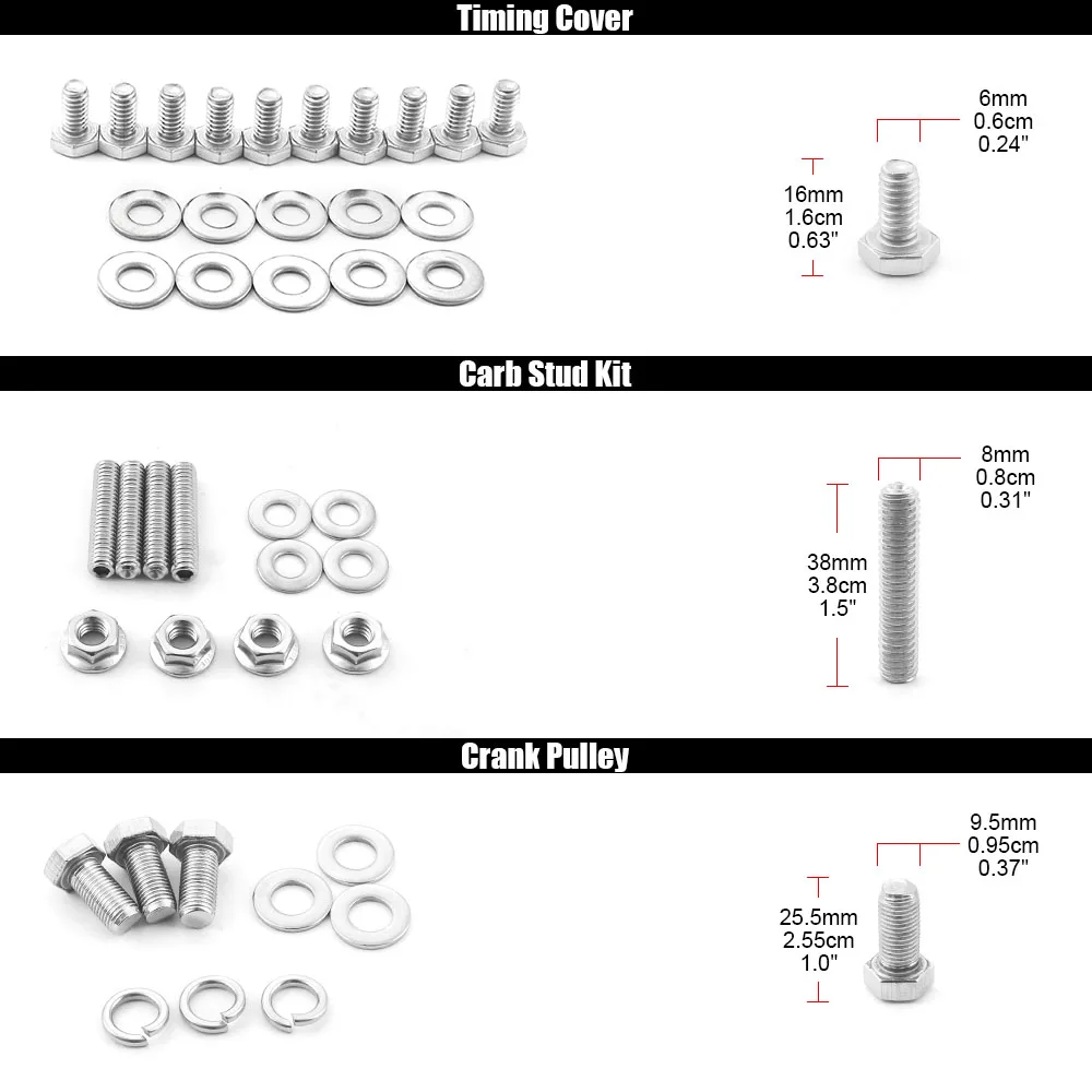 Kit de tornillería para motor Chevrolet SBC en acero inoxidable - imagen 5