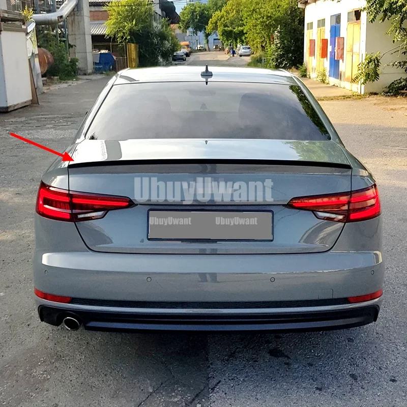 Para Audi A4 B9 alerón trasero del maletero 2017 2018 2019 2020 Material ABS alerón trasero de Color negro o sin pintar para Audi A4 B9 - imagen 3