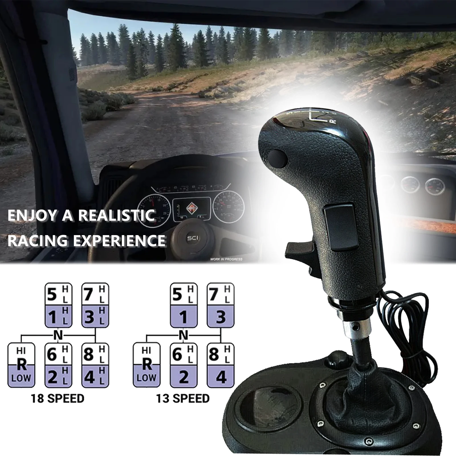 Perilla cambio USB Logitech G923 G29 para Euro Truck Simulator 2 - imagen 3