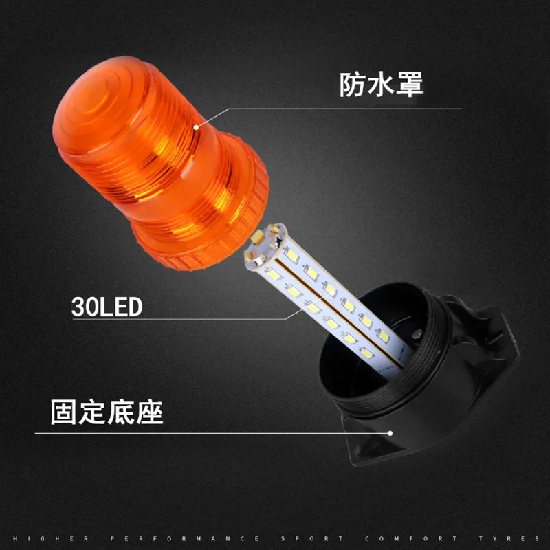 Luz LED destellante amarilla 9-90 V para carretillas y vehículos de obra - imagen 3
