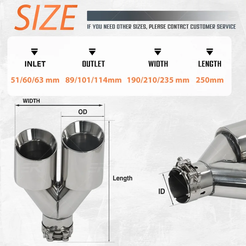 Doble silenciador universal de acero inoxidable para tubo de escape - imagen 2