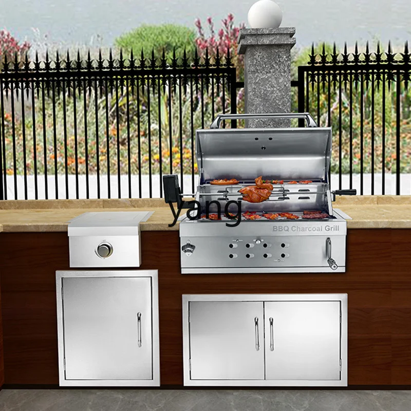 Parrilla de carbón para barbacoa integrada – Acero inoxidable - imagen 2