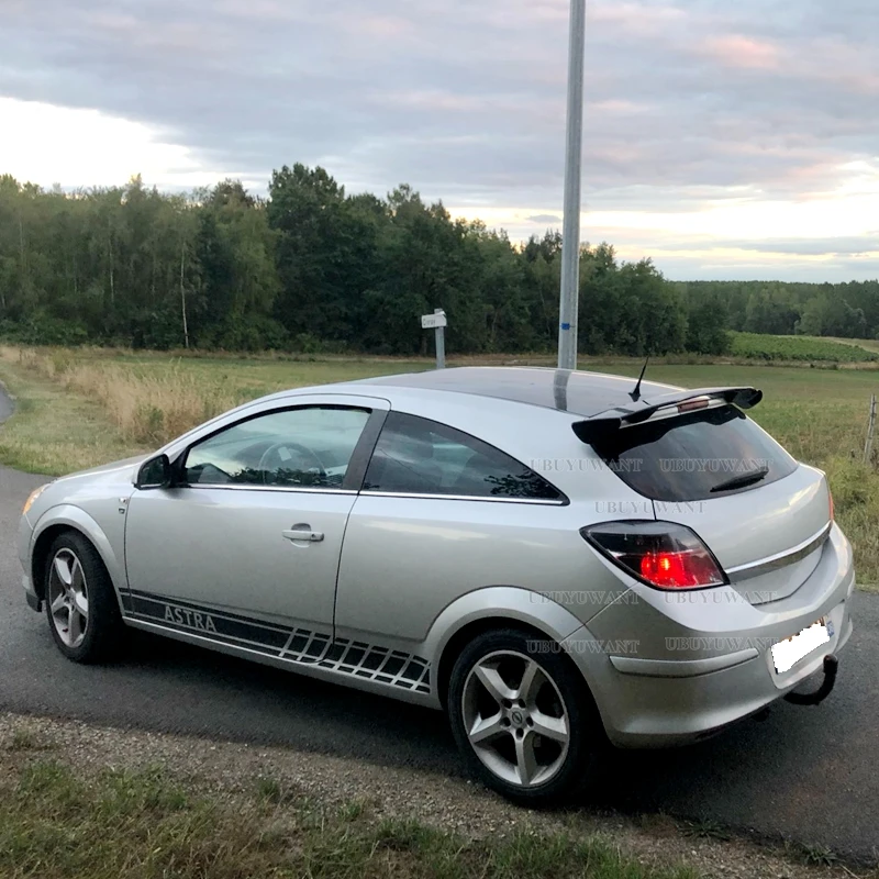 Para OPEL / VAUXHALL ASTRA H 2004-2011 alerón ABS plástico con apariencia de fibra de carbono Hatchback techo alerón trasero Kit de carrocería Accesorios - imagen 3