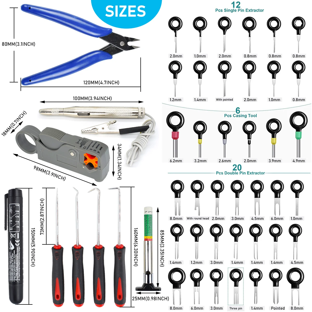 Kit extractor de terminales para conectores eléctricos de coche - imagen 2