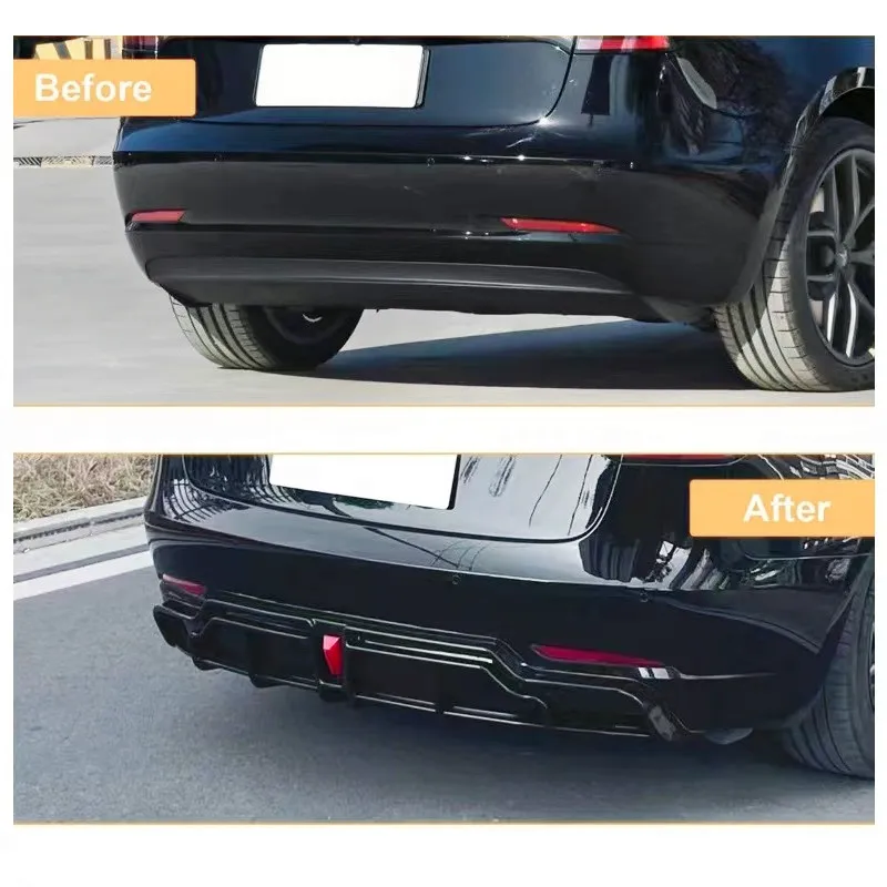 Difusor trasero negro para Tesla Model 3 (2019-2023) - imagen 3