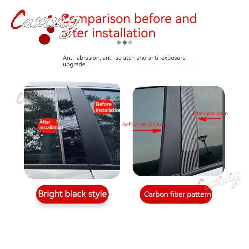 6Pcs Car Door Window Pillar Posts Trim Molding Cover for BMW 1 Series E81/E82/E87/E88 Hatchback 2004-2012 Stickers Accessories - imagen 5