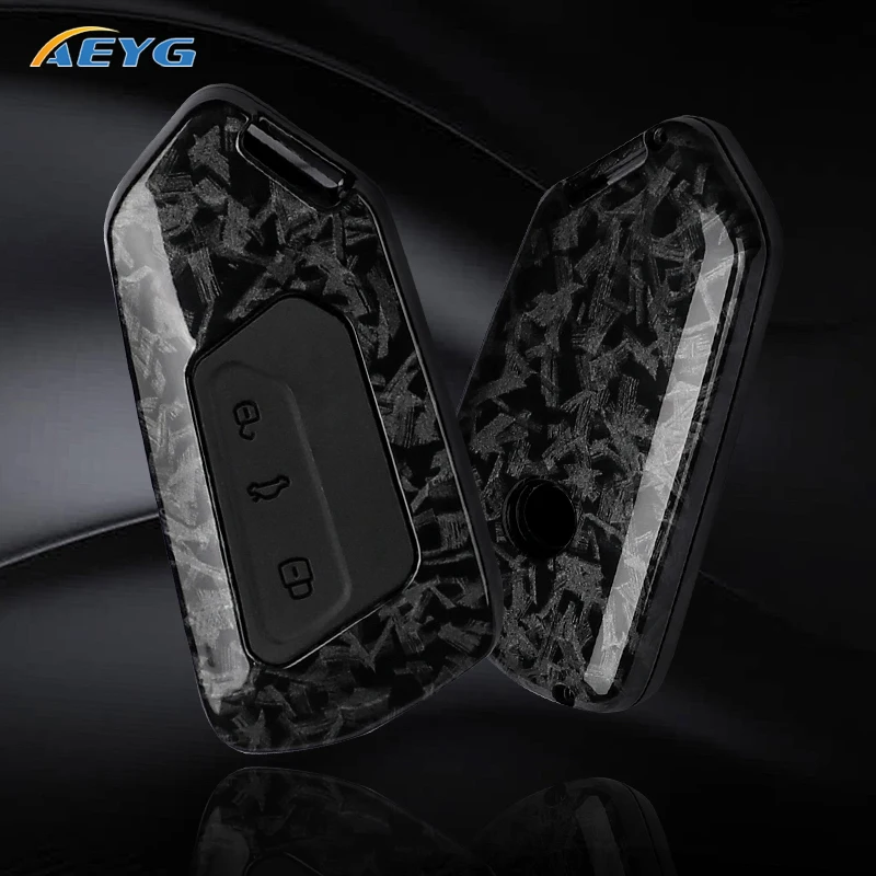 Carcasa llave fibra carbono ABS VW Golf 8 Mk8 3 botones
