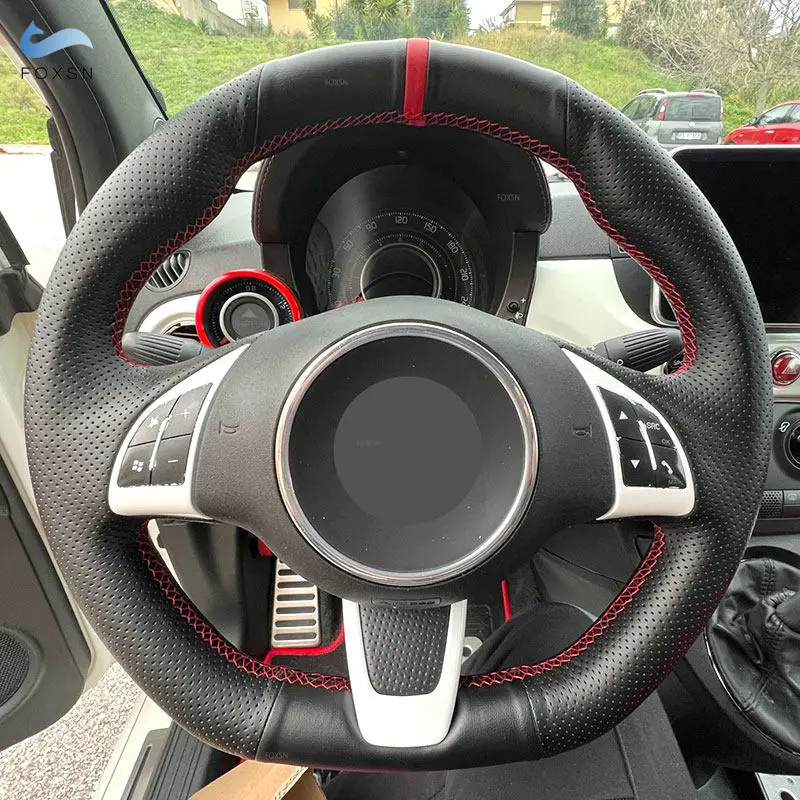 Funda volante cuero perforado Fiat 500, 500C y Abarth 595