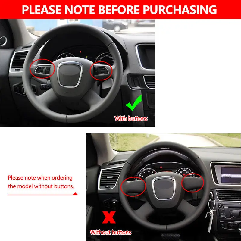Protector volante cuero perforado gris para Audi A3 A4 A5 A6 A8 Q5 Q7 - imagen 5