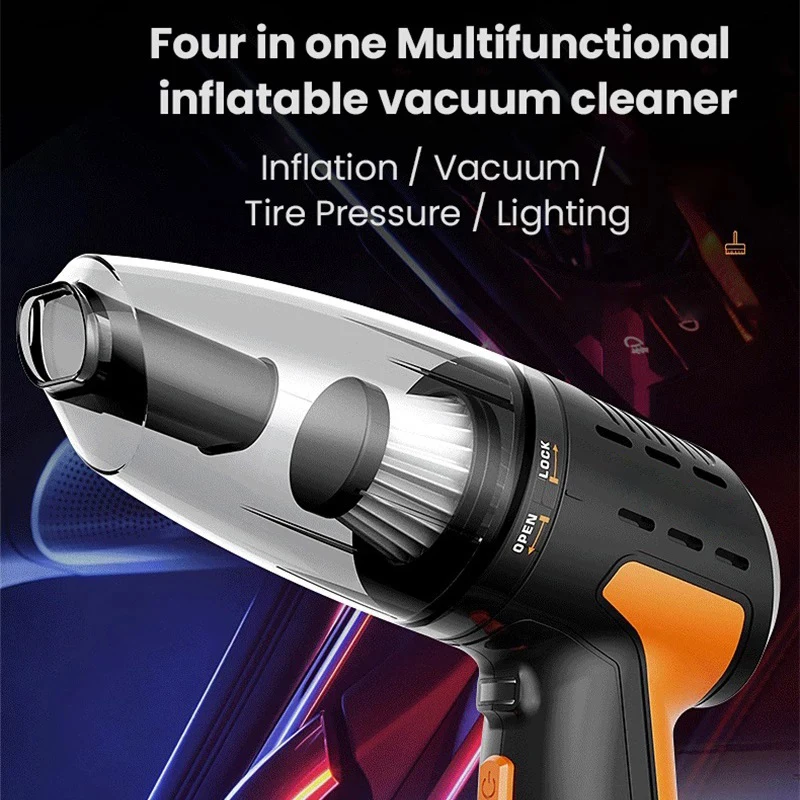 Compresor aire inalámbrico 4 en 1 inflador neumáticos aspirador coche - imagen 2