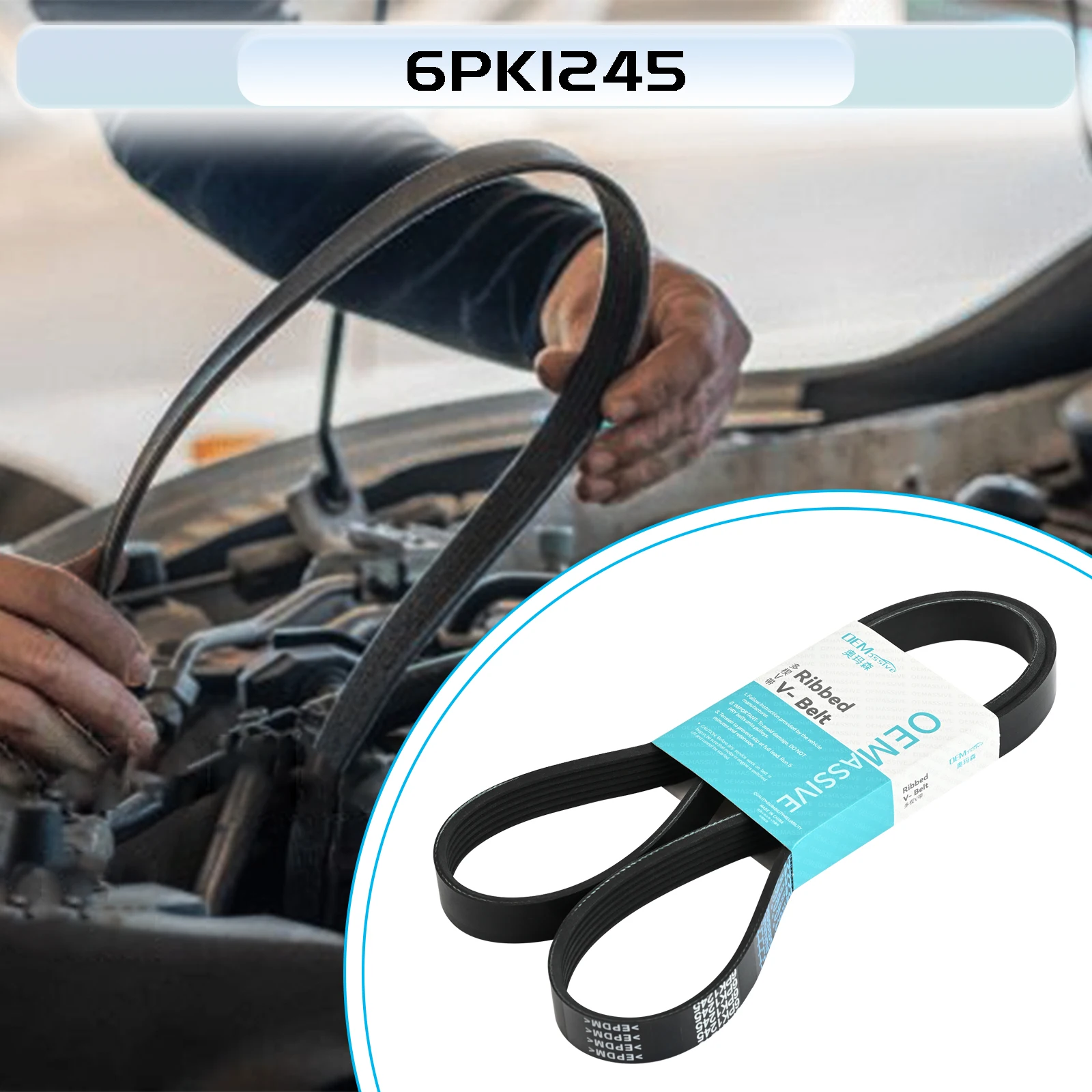Correa auxiliar 6PK1245 para Ford Focus, C-Max y Kuga - imagen 2