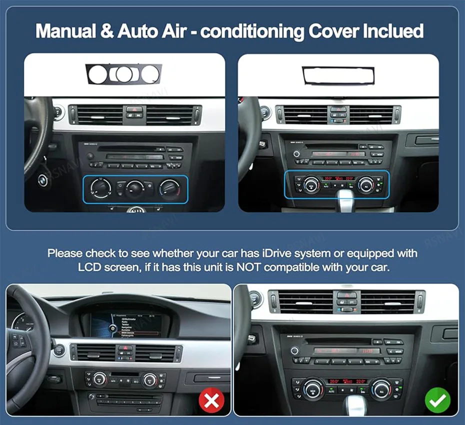 Marco y accesorios de instalación para radio BMW