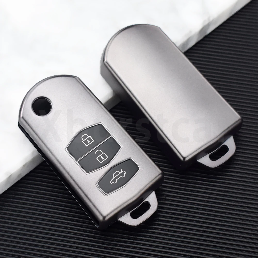 2 3 botones pistola carcasa gris Fob TPU funda para llave con tapa de coche para Mazda 2 3 5 6 8 MX5 MX-5 M6 RX8 RX-8 CX7 CX-7 CX5 CX-5 CX9 CX-9 - imagen 5