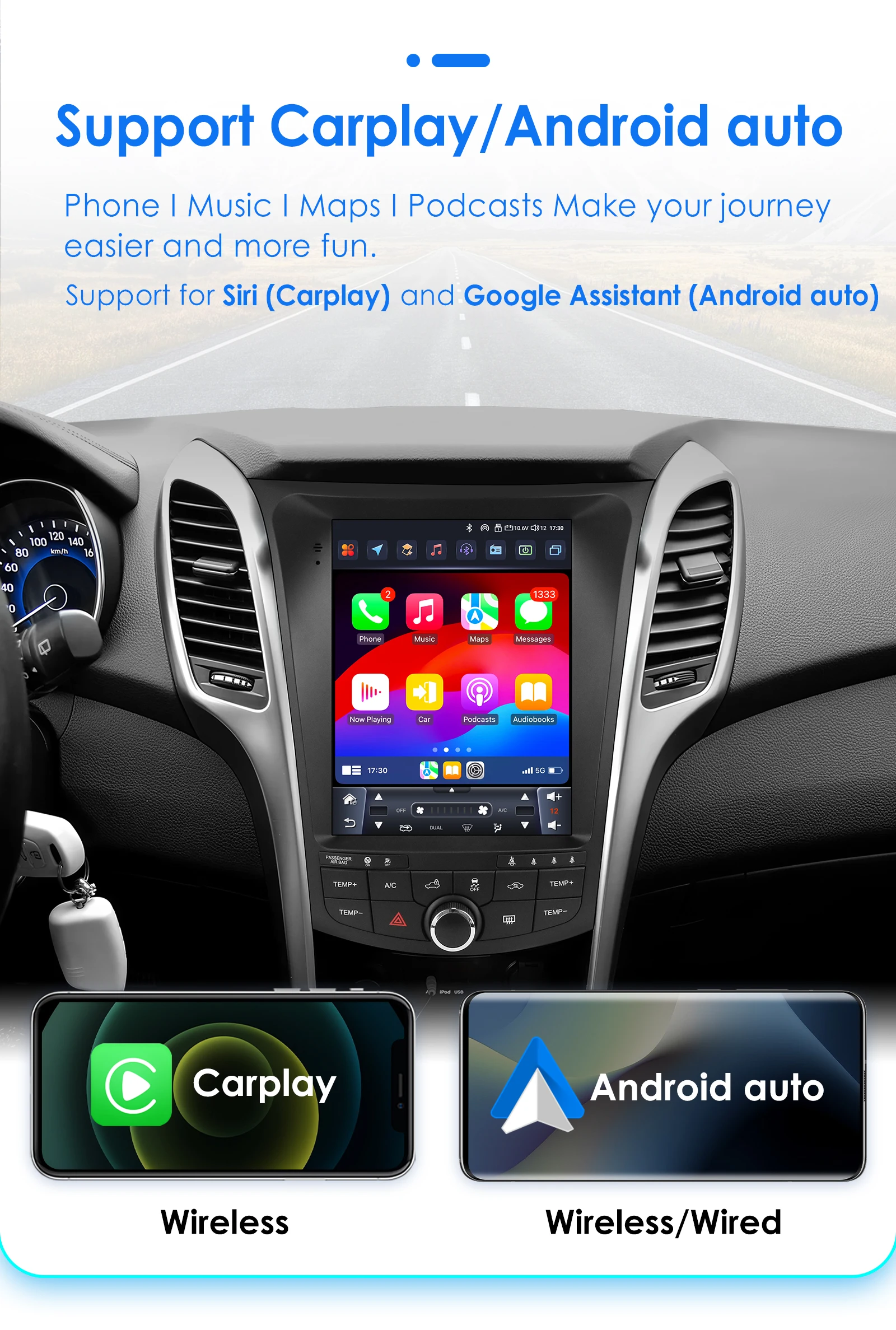 Autorradio Hizpo 9.7 con CarPlay y GPS para Hyundai i30 2011-2017 - imagen 3