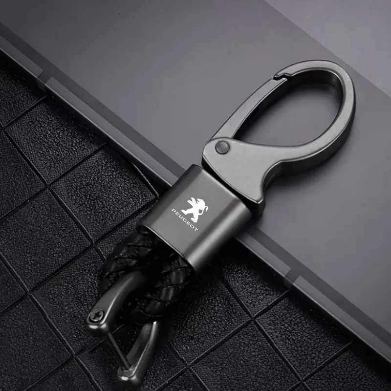 Llavero de metal con cadena para Peugeot 208, 308, 3008 y 508