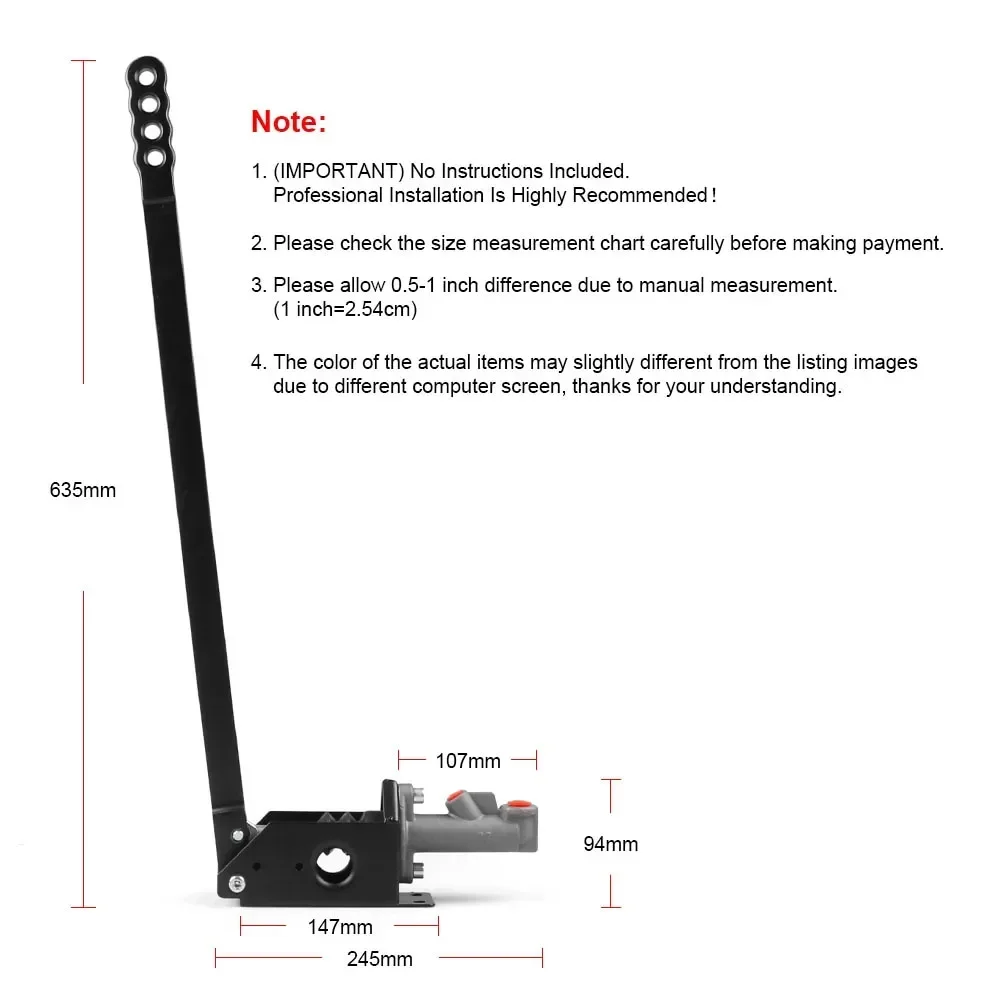 Freno de mano hidráulico vertical universal para drift con palanca larga - imagen 2