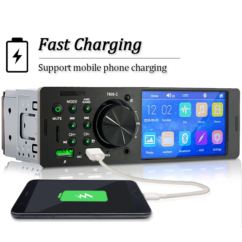 Autoradio 1 DIN Hippcron táctil Bluetooth MP3 mando a distancia - imagen 3