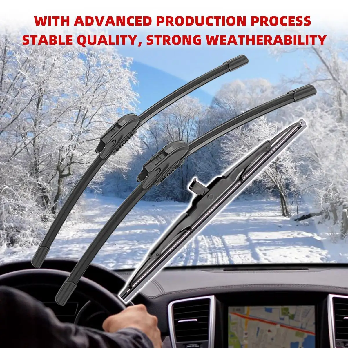 3 uds limpiaparabrisas de coche para Dodge Caliber 2008-2011 limpiaparabrisas delantero trasero cepillos cortador accesorios de automóvil 2008 2009 2010 2011 - imagen 5