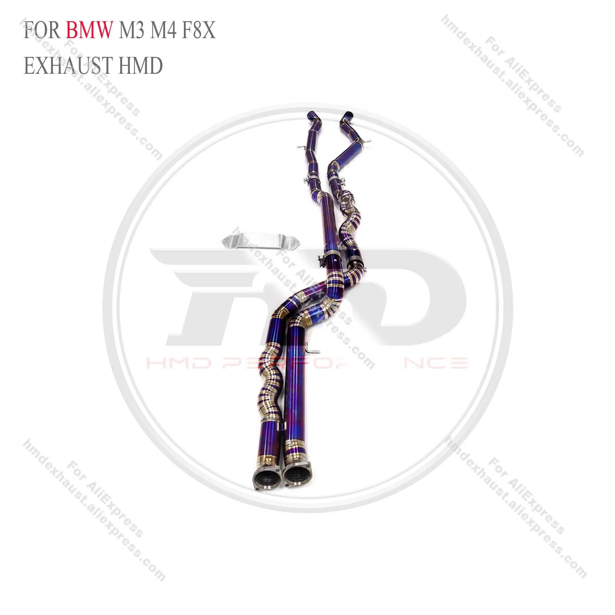 Tubo escape medio titanio HMD con resonador para BMW M3 M4 F8X