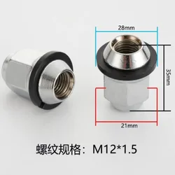Tuercas de rueda M12x1,5 hexagonales 21 mm para BYD KIV y Hyundai