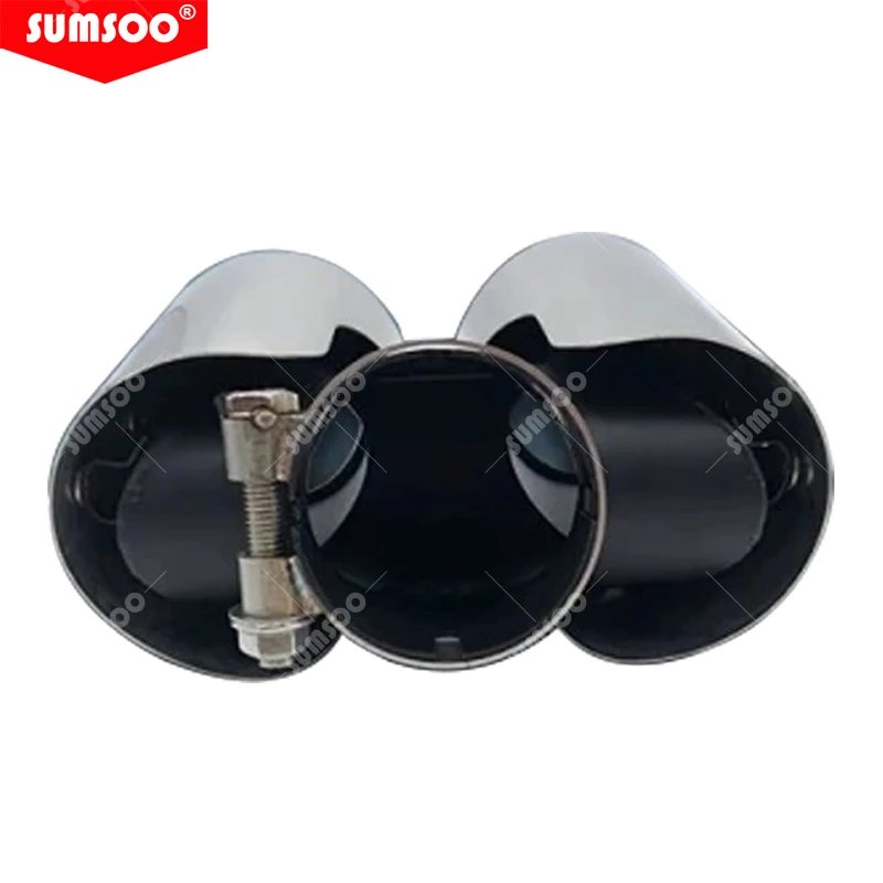 Punta de escape doble acero inoxidable negro para Land Rover Defender - imagen 4