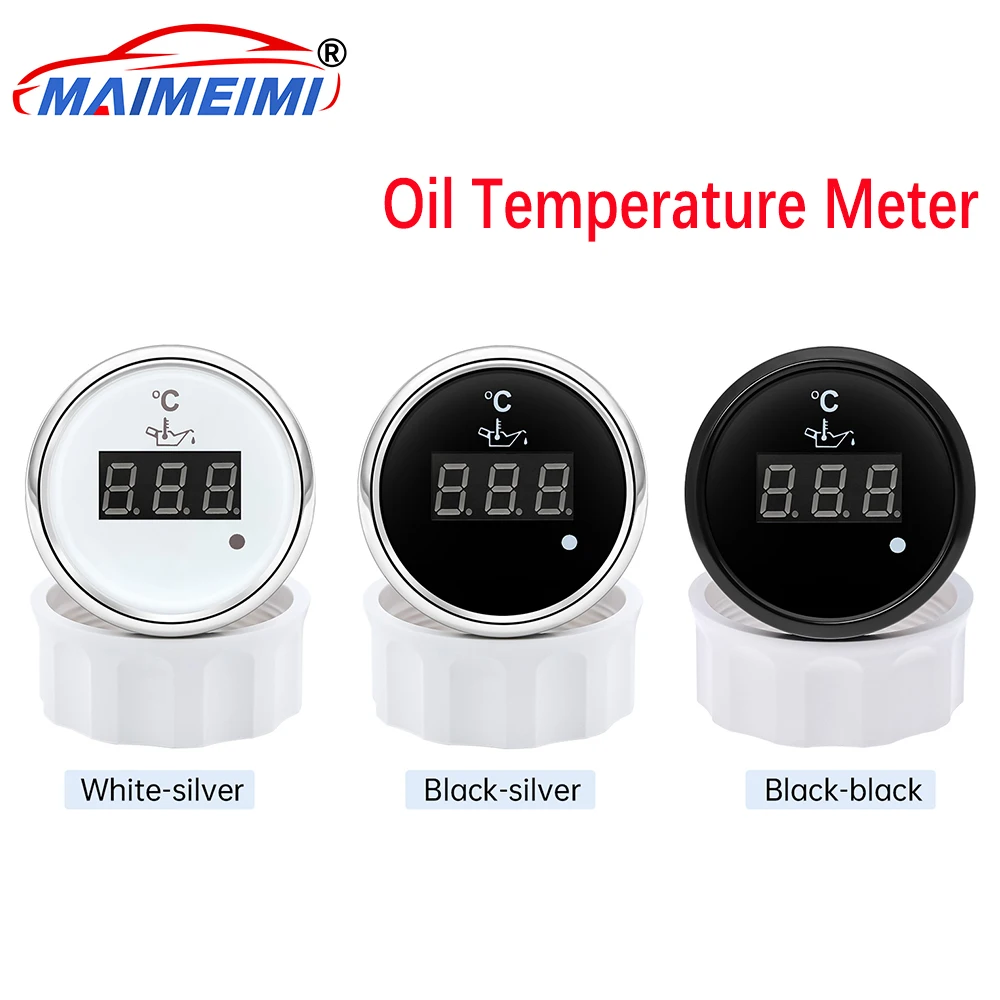 Reloj de temperatura de aceite 52 mm, 50-150 °C, luz roja y alarma