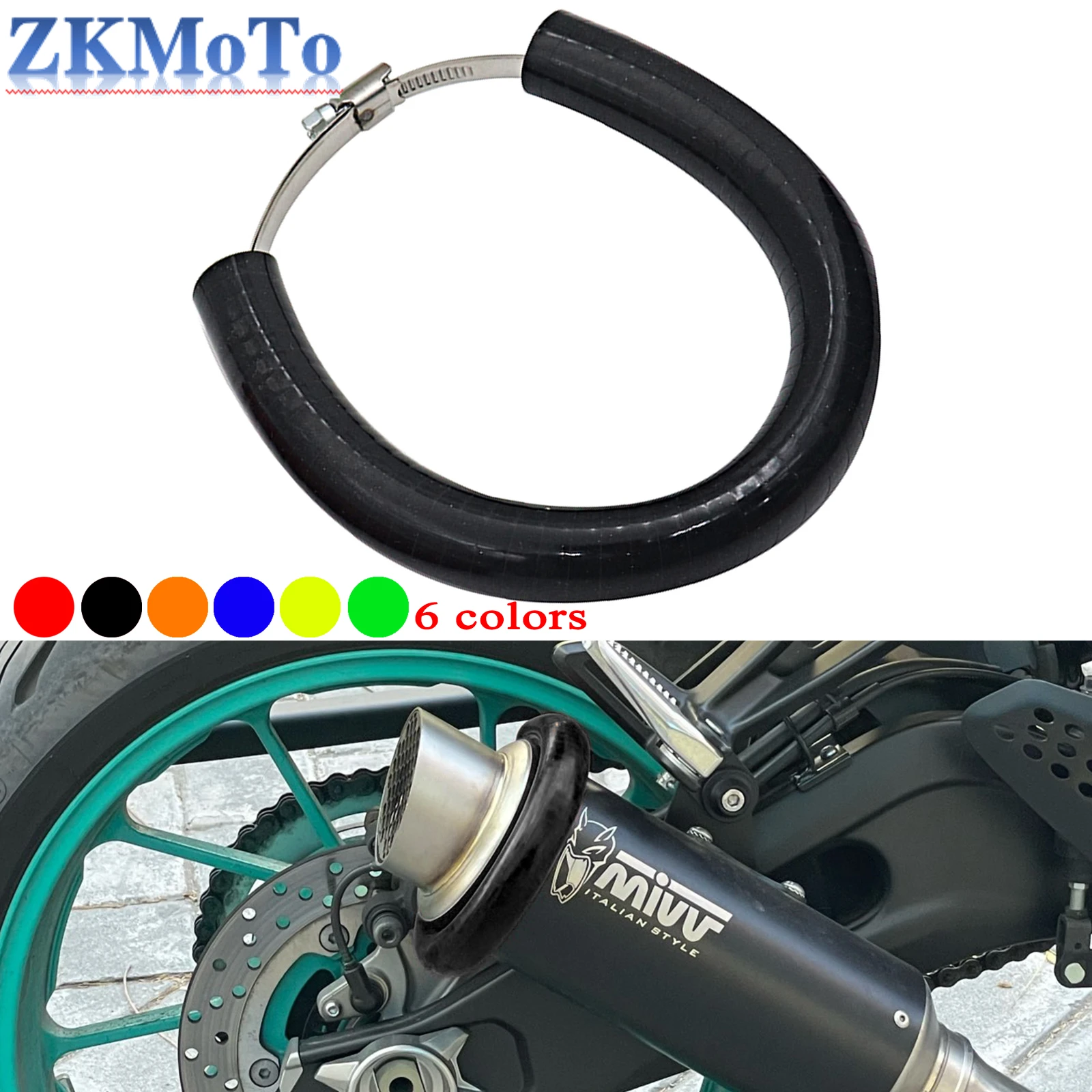Protector térmico de escape en silicona para moto universal