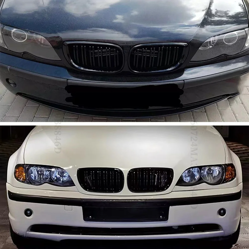 BMW E46 rejilla capó doble listón negro racing Serie 3 - imagen 2