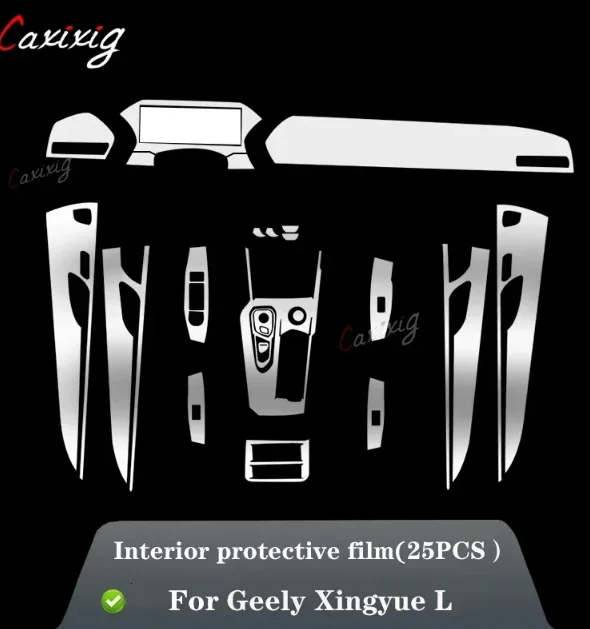 Para Geely Monjaro 2023 KX11 2021 2022 consola central Interior de coche película protectora transparente de TPU reparación antiarañazos - imagen 3